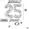 Silver 25 Balloon Numbers - 40 Inch | Silver Mylar Foil BalloonFor 25th happy Birthday Decorations | 25th Anniversary Decorations | Birthday Party Decoration